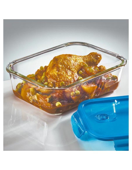 HAIZEA by Martín Berasategui - Envase cristal templado azul rectangular 840ml