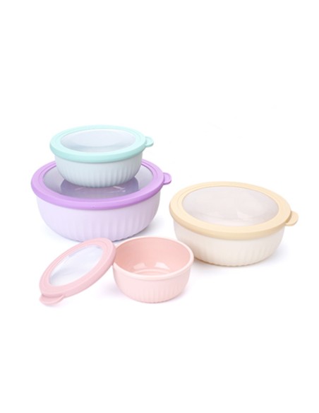 HAIZEA by Martín Berasategui - Set 4 envases redondos con tapa hermética soft color