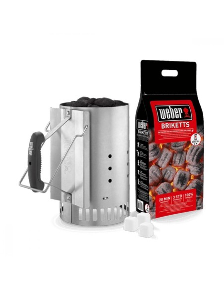 Barbacoa Weber Copacks carbón - Pack original Kettle 5730 + Kit chimenea