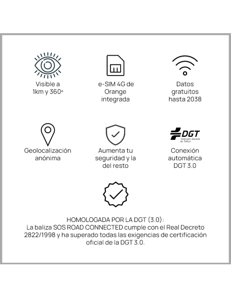 Baliza V16 Conectada DGT 3.0 Homologada | Luz Emergencia 2026 - SOS Road Connected