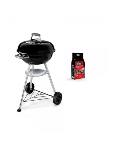 Barbacoa Weber Compact Kettle carbón 47 cms + 3 kgs briquetas GRATIS