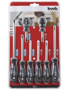JUEGO 8 DESTORNILLADORES CROMO VANADIO 49141195 KWB