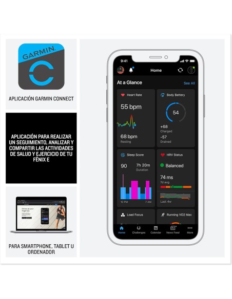 RELOJ GARMIN FENIX E 47MM ACERO GRIS 010-03025-01