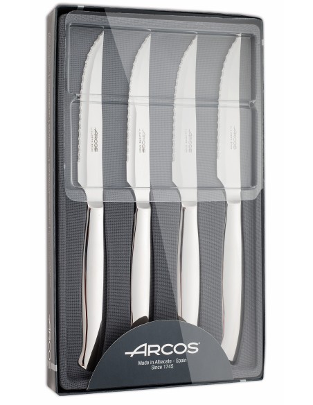 Juego 4 pzas. Cuchillo Chuleteros Monoblock Perlados ARCOS 378400