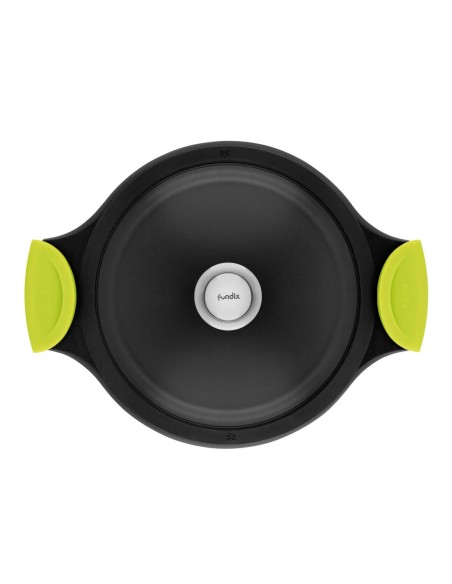 Cacerola Baja Castey Fundix Antiadherente de Aluminio Fundido con Tapadera y Asas Desmontables de Silicona Kiwi