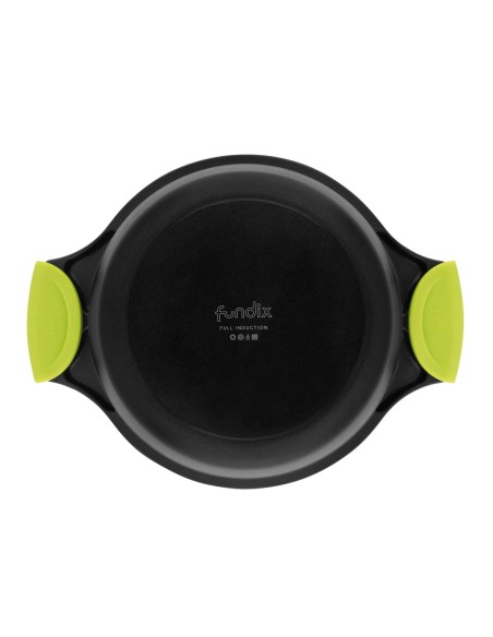 Cacerola Alta Castey Fundix Antiadherente de Aluminio Fundido con Tapadera y Asas Desmontables de Silicona Kiwi