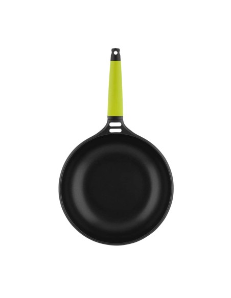 Wok Castey Fundix Antiadherente de Aluminio Fundido con Mango Desmontable