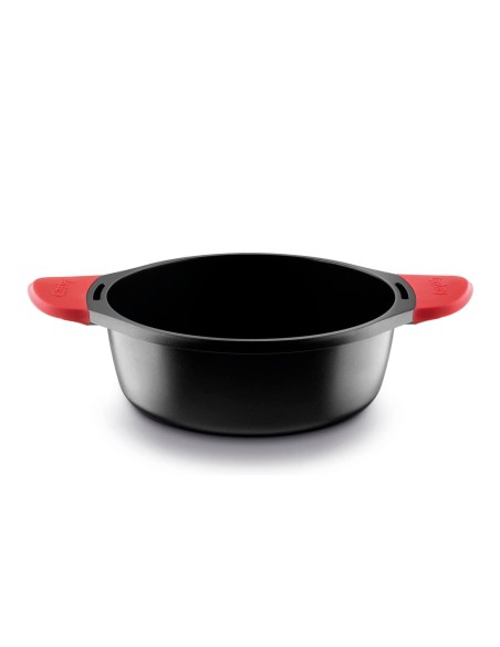 Cacerola Alta Castey Induction Antiadherente de Aluminio Fundido con Tapadera y Asas Integradas de Silicona