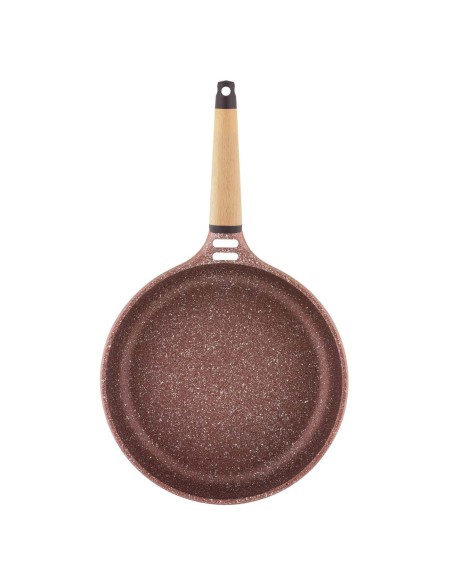 Sartén Castey Terracota de Aluminio Fundido con Antiadherente con Relieve y Mango Desmontable