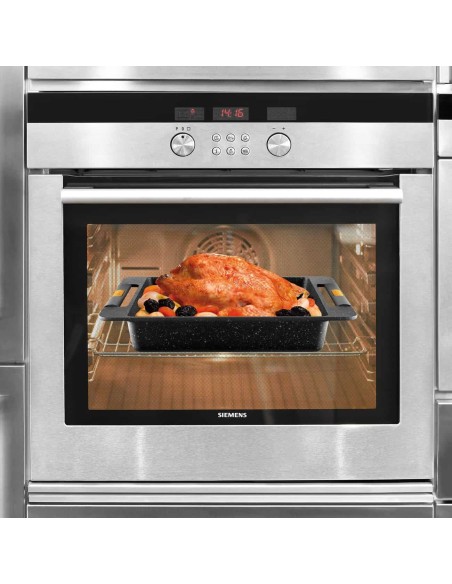 Asador Bandeja Castey Vulcano de Aluminio Fundido con Antiadherente con Relieve y Asas Integradas de Silicona - VitroGas