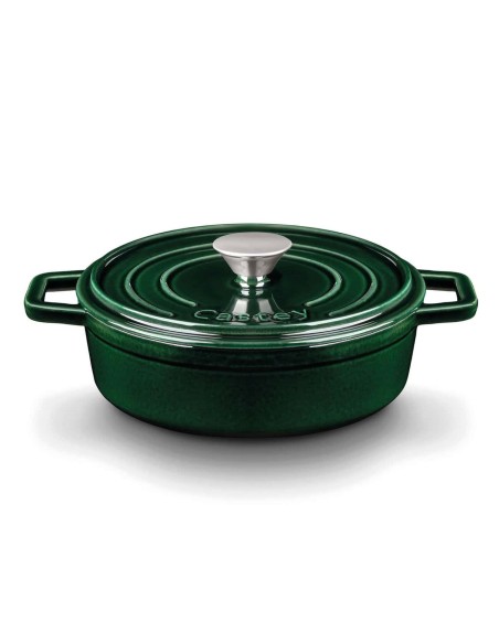 Cacerola Baja Castey Cocotte de Hierro Fundido Esmaltado con Tapadera (Colección Jade)