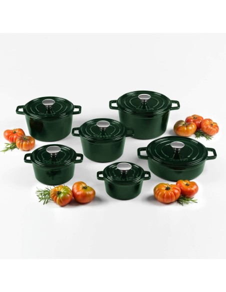 Cacerola Baja Castey Cocotte de Hierro Fundido Esmaltado con Tapadera (Colección Jade)