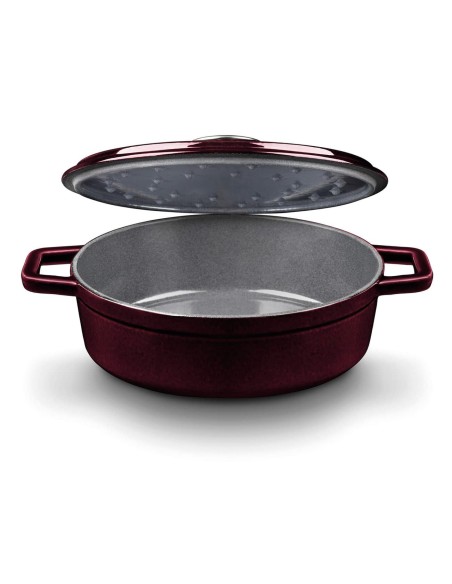 Cacerola Baja Castey Cocotte de Hierro Fundido Esmaltado con Tapadera (Colección Purple Sapphire)