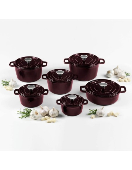 Cacerola Baja Castey Cocotte de Hierro Fundido Esmaltado con Tapadera (Colección Purple Sapphire)