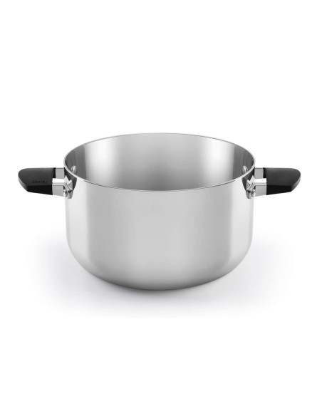 Cacerola Media Castey Baltic de Acero Inoxidable Tricapa con Tapadera y Asas Integradas de Silicona