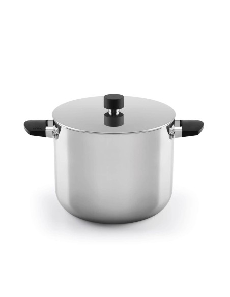 Cacerola Alta Castey Baltic de Acero Inoxidable Tricapa con Tapadera y Asas Integradas de Silicona