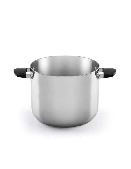 Cacerola Alta Castey Baltic de Acero Inoxidable Tricapa con Tapadera y Asas Integradas de Silicona