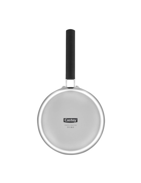 Sartén Castey Baltic de Acero Inoxidable Tricapa con Mango de Silicona