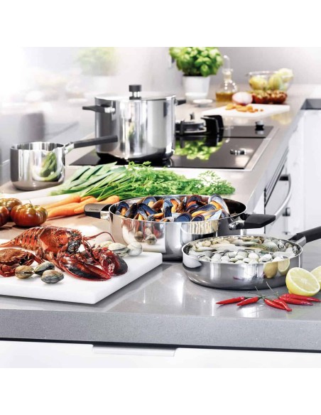 Sartén Castey Baltic de Acero Inoxidable Tricapa con Mango de Silicona