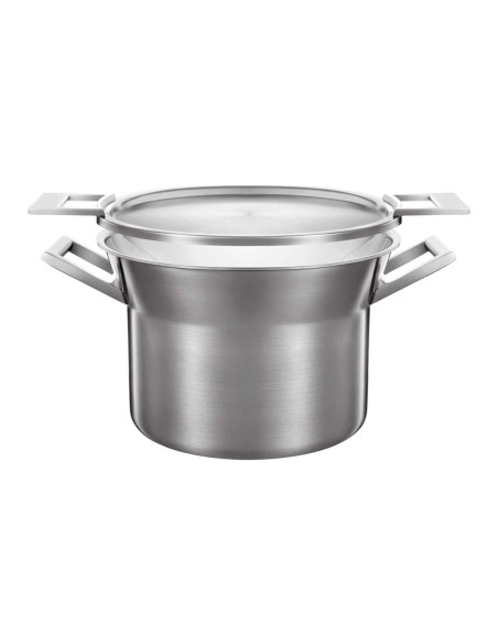 Cacerola Alta Castey Artic de Acero Inoxidable Tricapa con Tapadera Reversible