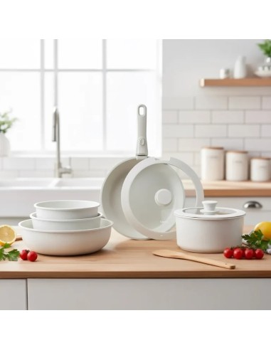 Bateria aluminio fundido Castey white 8 pc