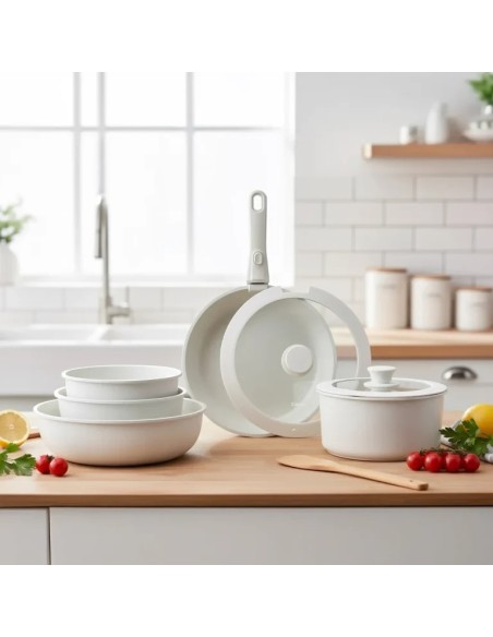 Bateria aluminio fundido Castey white 8 pc