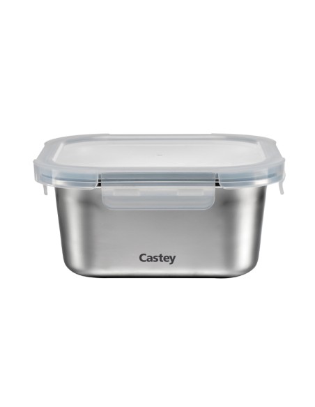 Envase cuadrado de acero inoxidable para microondas