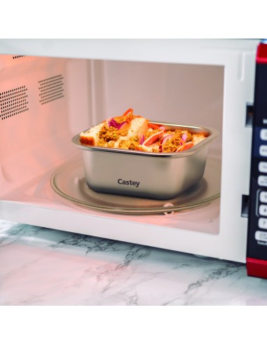 Envase rectangular de acero inoxidable para...