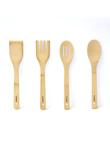 Set de 4 utensilios de bambú