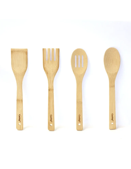 Set de 4 utensilios de bambú
