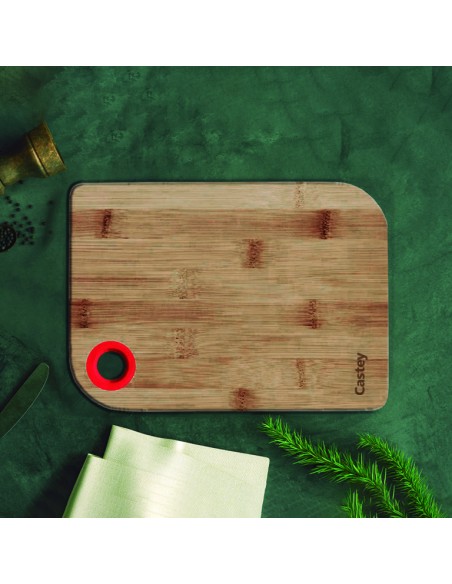 Tabla de Madera de Bambú con Aro de Silicona