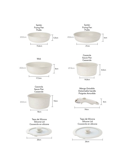 Batería de cocina de 8 piezas