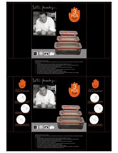 Martín Berasategui - Set 3 recipientes cristal temperado