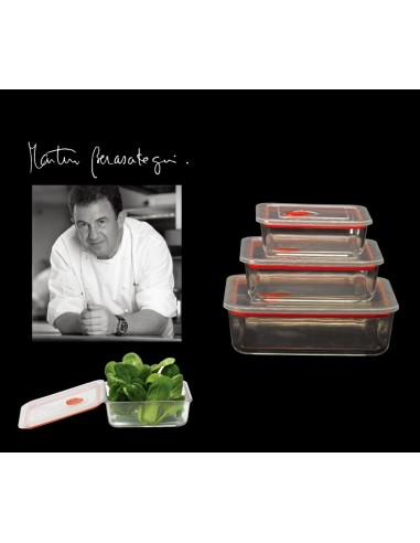 Martín Berasategui - Set 3 recipientes cristal temperado