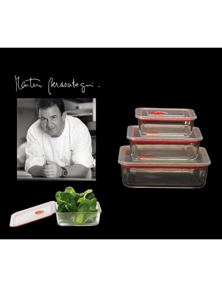 Martín Berasategui - Set 3 recipientes cristal temperado