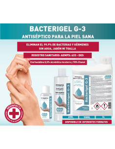 GEL HIDROALCOHÓLICO Bacterigel G-3 500ml