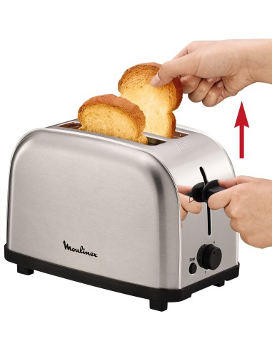 MOULINEX - Tostadora de 2 ranuras de acero inoxidable CLASSIC LT330D11