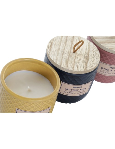 PRIVATA - CONJUNTO VELAS AROMÁTICAS VEGETALES 3 UNIDADES TEQUILA SUNRISE, WINE AND CORK, INCENSE NOIR