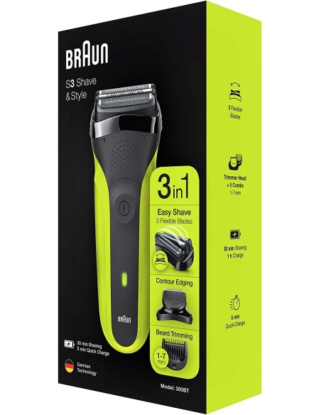 BRAUN - Afeitadora Series 3 Shave&Style 300BT