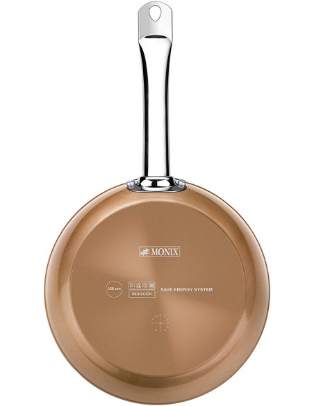 MONIX - Set de 3 Sartenes Efecto Cobre COPPER 20-24-28 cm